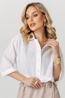 Блузка Лён 4387/01/Белый