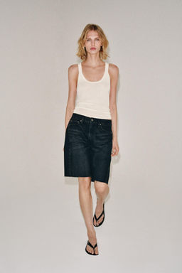 BERMUDA DENIM RELAXED TIRO MEDIO ZW COLLECTION / Negro