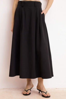 Trendyolmilla Siyah Pileli Maxi Boy Etek TEDAW25ET00000  фото 25