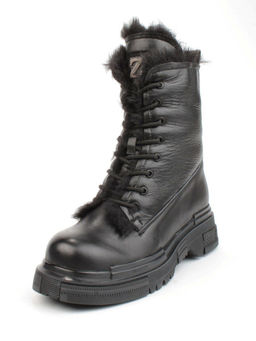 04-YPM5822A BLACK Ботинки зимние женские (натуральная кожа, натуральный мех) - Фабричный китай фото 2