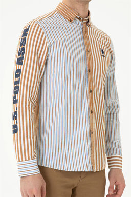 U. S. Polo Assn Мужская рубашка с длинным рукавом кокосового цвета - U.s. polo assn фото 13