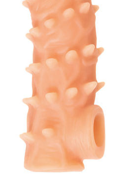 Насадка реалистичная KOKOS NUDE SLEEVE с дополнительной стимуляцией, TPE, телесная, 12 см