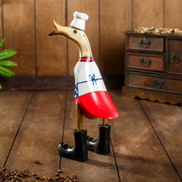 Сувенир «Утка шеф-повар», 13×9×27 см, дерево