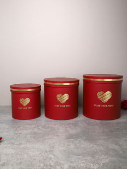 Коробка подарочная 3 штуки бордовый / M0532-1B /уп 18/ 20/18/15см - Галеонтрейд фото 4