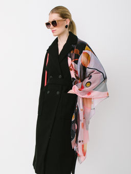 Большой мягкий очень нежный двусторонний палантин в стиле арт-деко - Tantino фото 3