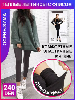 Леггинсы с флисом TEATRO ICE STYLE 240 den Leggins графит