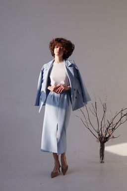 Жакет двубортный голубой - Martichelli фото 3