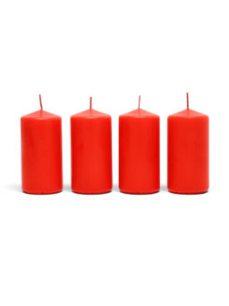 Свечи столбик 5×10 см, набор 4 шт., 25 ч, красный