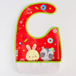 Нагрудник для кормления Крошка Я «Candy Bar» непромокаемый на липучке, с карманом