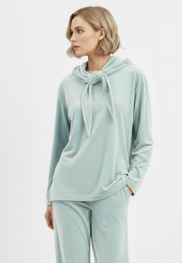 Костюм из велюра со съемным капюшоном и резинкой в комплекте OD-1009-2 зеленый