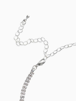 Набор 2 пред-а: серьги, колье со стразами "Лёд" люстры. d=13,5см, цвет белый в серебре