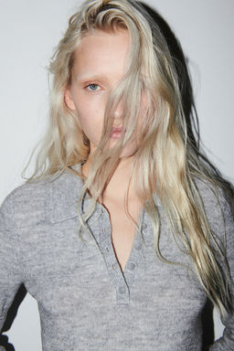 Fine-knit polo dress - H&m фото 3