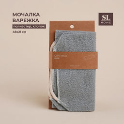 Мочалка - лента массажная SL Home «Ортика», хлопок, 48×21 см, серая