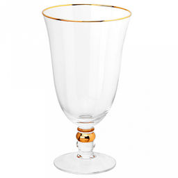 Жаклин Бокал стеклянный 550мл, д10см, h18см, тонкостенное, прозрачное стекло, отводка золотом (Китай) Цена указана за штуку. В коробке 4 штуки.