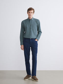 Regular Fit Uzun Kollu Ekose Poplin Erkek G?mlek