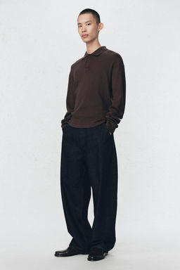 SOSHIOTSUKI x ZARA WAFFLE-KNIT TEXTURED POLO SHIRT