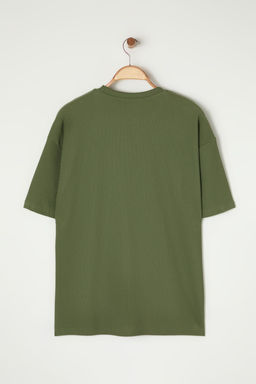 TRENDYOL MAN Kahverengi Premium Oversize Bisiklet Yaka K?sa Kol Dokulu K?r?smaz Ottoman T-Shirt TMNSS23TS00081 - Trendyolmilla фото 29
