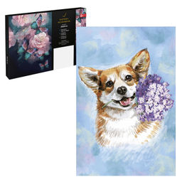 Набор для творчества Картина по номерам арт. 67918 / 40 КОРГИ С СИРЕНЬЮ, размер: 20х30 см, (15 цвета