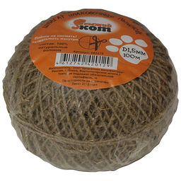 Цена за 2 шт. Шпагат упаковочный льняной D1,5мм 100 м (клубок)	(082274)