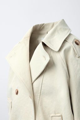 TRENCH CORTO BAJO GOMA / Crudo medio - Zara фото 7
