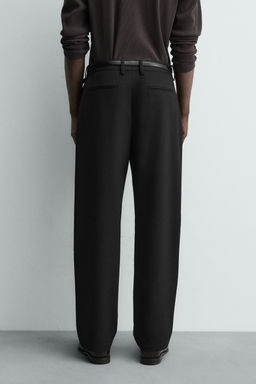 WOOL BLEND PLEATED TROUSERS - Zara фото 22