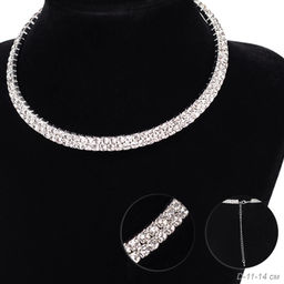 Чокер со стразами / 12-2 /уп 24/серебро - Галеонтрейд фото 6