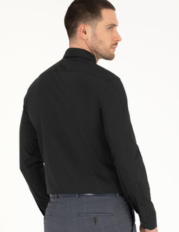 Siyah Slim Fit Uzun Kollu Klasik G_mlek