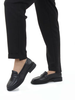 03-DYL144-1 BLACK Лоферы женские (натуральная кожа)