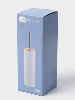 Ёршик для унитаза SAVANNA BAMBOO, 9.5×38 см, белый