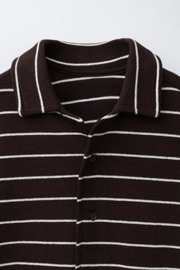 CONJUNTO WAFFLE CAMISA Y BERMUDA RAYAS / Marr?n - Zara фото 7