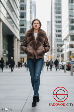 Пуховик женский с мехом песца - Bruno фото 3