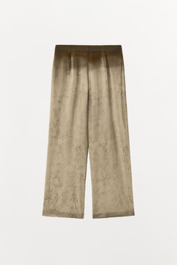 PANTAL?N ESTAMPADO PLIEGUES CINTURA / Tostado - Zara фото 4