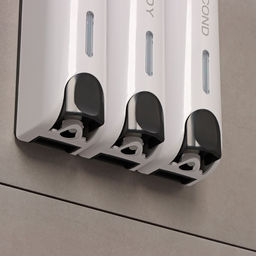 Диспенсер для мыла SAVANNA, механический, 3 отсека по 350 мл, шампунь, кондиционер, гель, белый  фото 4