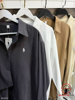 Джинсовая рубашка однотонная