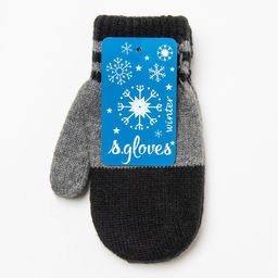 Варежки детские, цвет серый, размер 18 - Rossini фото 4