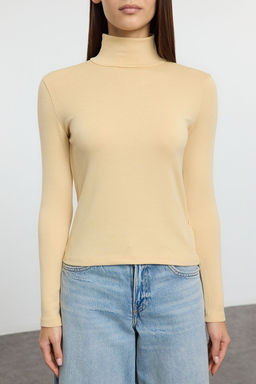 Trendyolmilla Bordo Premium Yumusak Kumasl? Bal?kc? Yaka Fitted/Vucuda Oturan Esnek Orme Bluz TWOAW24BZ00119 фото 8