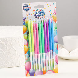 Свечи для торта Неон, 10 шт, разноцветные, 14 см - Страна карнавалия фото 2