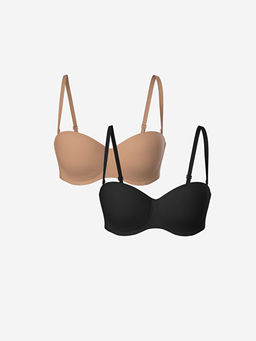 Balenli Dolgusuz D?z Straplez S?tyen 2li Paket