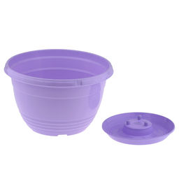 Горшок для цветов пластмассовый Глория 3,3л, д21,5см, h14см, с поддоном, лавандовый (Россия) - Домашняя мода фото 4