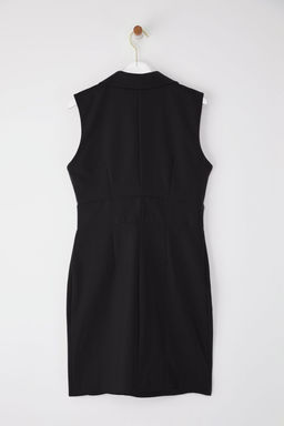 TRENDYOLMILLA Siyah Ceket Yaka Dugmeli Mini Dokuma Elbise TWOSS25EL00625 фото 6