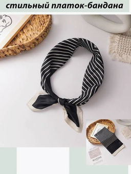 K13590 Платок 90/90 хлопок, вискоза ЧЕРНЫЙ