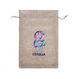 Цена за 5 шт. Мешок подарочный с термонаклейкой С 8 марта! 20 x 30 см - Simaland фото 2