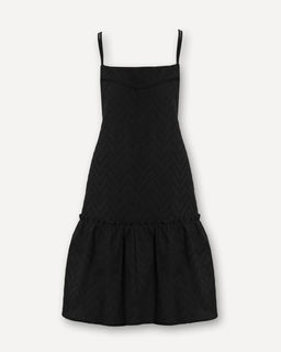 Платье из хлопковой ткани с перфорированным зигзагообразным узором - Incity фото 4