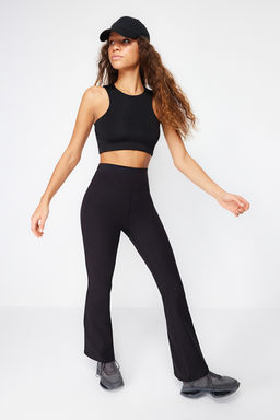 TRENDYOLMILLA Siyah F?rcal? Soft Kumas Ispanyol Paca Yoga Orme Spor Tayt THMSS24TY00019  фото 2