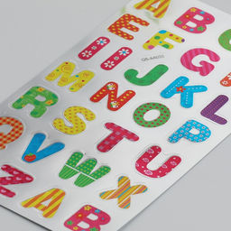 Цена за 4 шт. Наклейка пластик «Цифр. Буквы», 9.5×17.5 см, МИКС