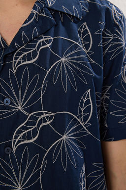 TRENDYOL MAN Lacivert Regular Fit Nak?s Detayl? Brode Gomlek TMNSS25GO00027 - Trendyolmilla фото 5