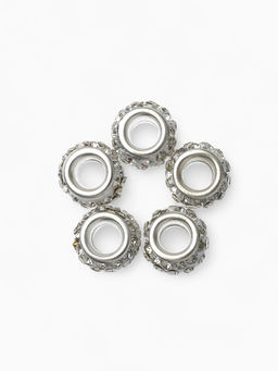 Цена за 5 шт. Шарм бусина «Шамбала» монпансье, для творчества, белые