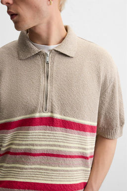 KNIT QUARTER-ZIP POLO SHIRT - Zara фото 5