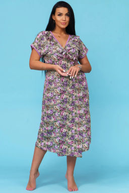 Халат женский, цвет фиолетовый зеленый