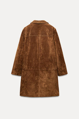 100% SUEDE LEATHER COAT ZW COLLECTION LIMITED EDITION - Zara фото 3
